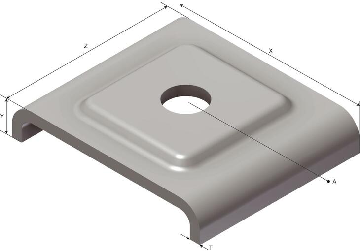 Square washer UNO WA-SQ-D-131-M6 SS - Øglænd system